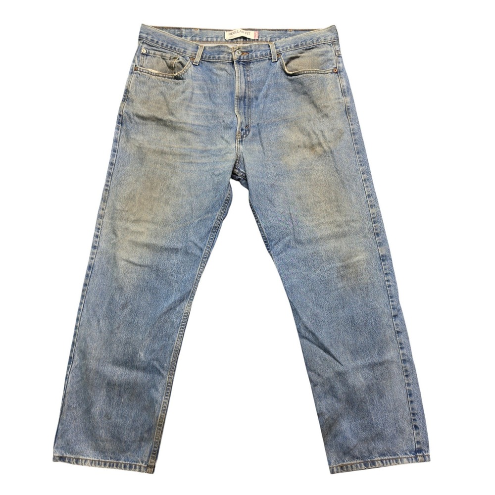 Distressed 505 Regular Fit Jeans Mens 40x30 Blue Levis 00505-4886